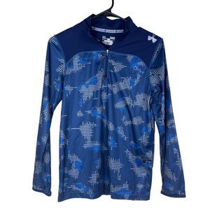 Under Armour Combine Youth Large Athletic Shirt Long Sleeve Blue Gray